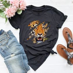 tiger shirt png, tiger lover gift, tiger claw marks, tear, torn,ripped,school mascot shirt png,school sport,leopard tige