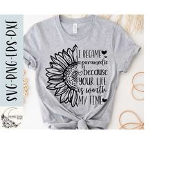 paramedic svg, paramedic sunflower svg, paramedic shirt, paramedic gift svg, svg,png, eps, dxf, instant download, cricut