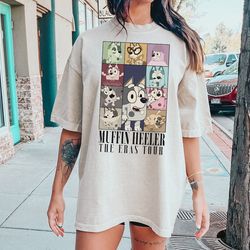 muffin the eras tour shirt, bluey muffin shirt, muffin heeler time out tour shirt, muffin heeler shirt