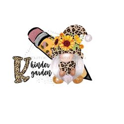 back to school png, kindergarten png, leopard print gnome sublimation, school pencil png, teacher sublimation, sunflower digital clipart.