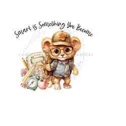 back to school png -adorable student bear-fun school graphics-teacher's apple image -backpack clipart-png for sublimation-digital download