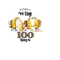 100 days back to school png - adorable 'students' dressed as bananas, backpack clipart image - png for sublimation - digital download
