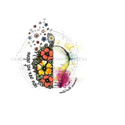 mental health png, lightbulb mental awareness sublimation 'you are not alone' uplifting sublimation, inspiring png, lightbulb png, brain png