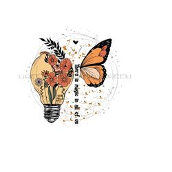 mental health butterfly png, mental health awareness png 'there is magic in all of us', inspiring sublimation, mental health lightbulb png.