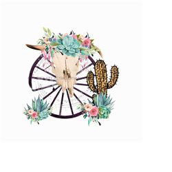 instant downloadable western png, leopard print cactus and floral png, cowboy sublimation, rustic farm png, boutique download.
