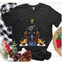 ice hockey christmas ornament tree funny xmas gift t-shirt christmas hockey shirt funny xmas tree hockey player gift