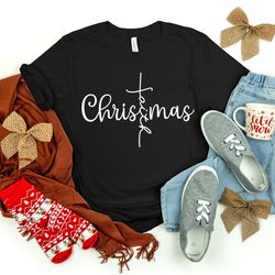 christmas faith shirt png, christmas tee, jesus is the reason, faith cross t-shirt png, christmas gifts, church shirt pn