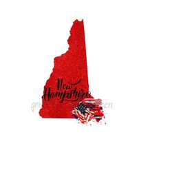 new hampshire state map, us state map, 4th of july png, american flag, american state map, military sublimation, new hampshire png