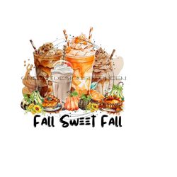 autumn delights: festive fall coffee drinks & pumpkin pie clipart - sunflowers - 'fall sweet fall' - sublimation png - digital download