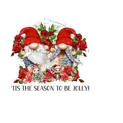 boho holiday gnomes clipart - 'tis the season to be jolly - colorful gnome sublimation design - christmas png - digital download