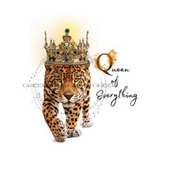 tiger png, 'queen of everything' clipart, zoo animal sublimation, sublimation graphics, tiger clipart, crown png, jungle tiger png.