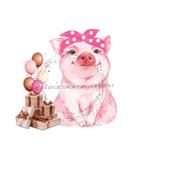 birthday pig png, farm animal sublimation, birthday download, sublimation graphics, celebration pig clipart, pig sublimation, pig waterslide