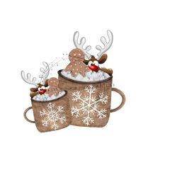 holiday reindeer hot chocolate cup png - christmas cookies & funny reindeer sublimation design - snowflakes, coffee mug - digital download
