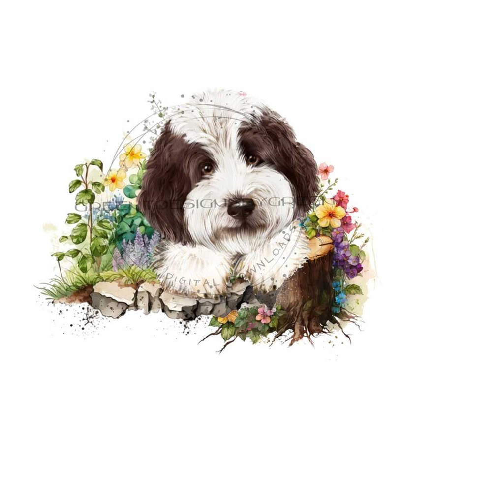 26102023113516-cute-puppy-outdoors-clipart-wildflowers-tree-stump-rocks-image-1.jpg