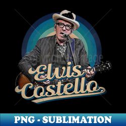 elvis costello of guitars - Vintage Sublimation PNG Download - Perfect for Sublimation Art