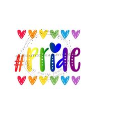 rainbow pride symbol png - heart accents - lgbtq+ clipart - digital download