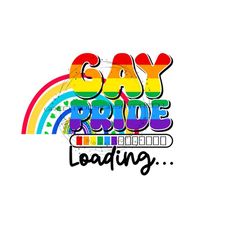 rainbow 'gay pride loading' sublimation png - lgbtq+ clipart - digital download