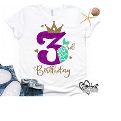 mermaid 3rd birthday girl svg,png,jpg,dxf,mermaid svg,third birthday svg,birthday mermaid svg,mermaid tail svg,silhouette,cricut cut files