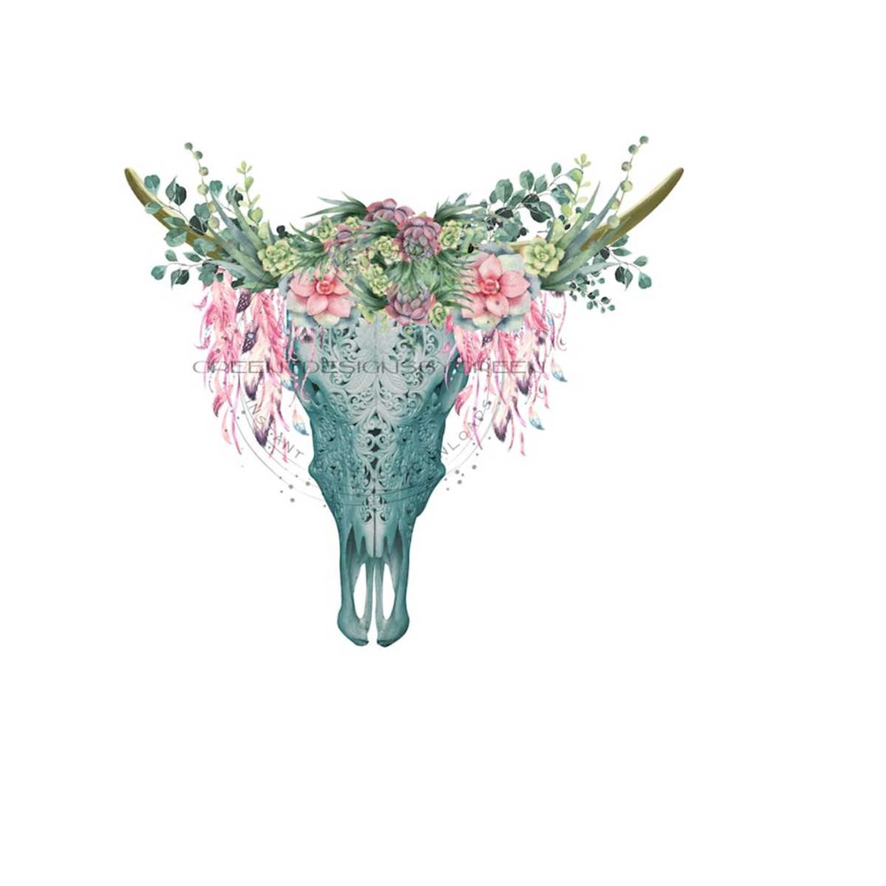 26102023114320-boho-rustic-cow-skull-clipart-pink-feathers-blue-green-image-1.jpg