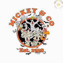 funny mickey and co est 1928 svg disney halloween svg file