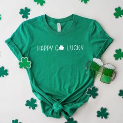 happy go lucky shirt png, saint patricks day sweatshirt png, lucky sweater, irish clover sweatshirt png, women st patric