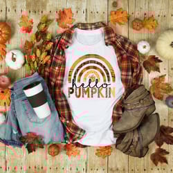 hello pumpkin shirt png, hello pumpkin rainbow shirt png, thanksgiving vacation shirt png, family thanksgiving shirt png