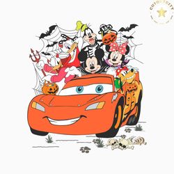 vintage mickey and friends lightning mcqueen halloween svg