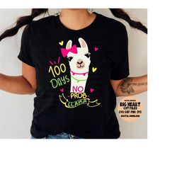 100th days svg, png, jpg, dxf, 100 days no prob llama svg, 100 magical days svg, school svg, alpaca svg, llama svg, silhouette, cricut
