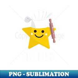 Cute Star Baker With Rolling Pin - Black - Elegant Sublimation Png Download - Perfect For Personalization