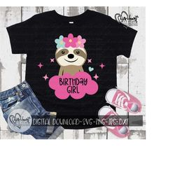 sloth svg, png, jpg, dxf, sloth cut file, birthday sloth svg, baby sloth svg, sloth vector, sloth design, silhouette, cricut, sublimation