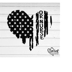 or nurse svg, png, jpg, dxf, or nurse flag heart svg, distressed usa flag svg, distressed nurse flag svg, silhouette cut file, cricut cut