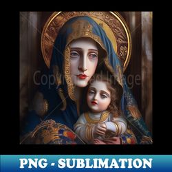 Madonna and Child - Retro PNG Sublimation Digital Download - Capture Imagination with Every Detail
