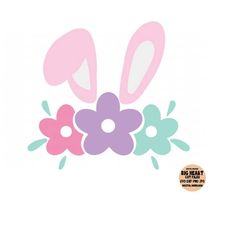 bunny ears svg, png, jpg, dxf, easter bunny svg, easter svg, bunny cut files, easter shirt design, instant download, silhouette, cricut