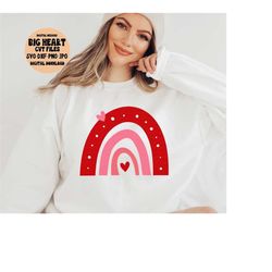 valentines rainbow svg, png, jpg, dxf, valentine's day svg, shirt design, valentines svg, heart, love, silhouette, cricut, sublimation