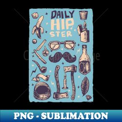 Hipster Outfit Cool Hipster - High-Resolution PNG Sublimation File - Perfect for Creative Projects