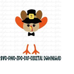 boy turkey svg, png, jpg, dxf, thanksgiving turkey svg, turkey monogram svg, cute kids thanksgiving svg, silhouette, cricut, sublimation