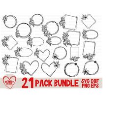 wreath svg bundle, svg, png, dxf, circle frame svg, floral wreath bundle, heart, wreath clipart, flower svg, floral svg, silhouette, cricut