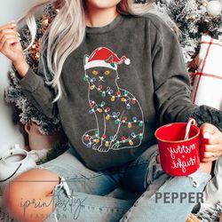 christmas cat sweater, cat christmas sweatshirt, cute cat christmas shirt, kitten christmas sweatshirt, iprintasy chris