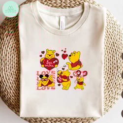 pooh bear valentine svg png, layered valentine pooh svg, pooh love svg, be mine svg, valentines day svg files for cricut