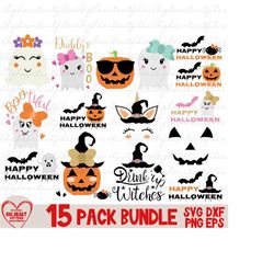 halloween svg bundle, halloween clipart, happy halloween svg, ghost, pumpkin, boo svg digital download svg, png, dxf, eps