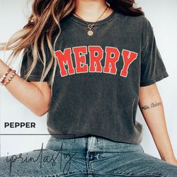 retro merry christmas t-shirt png, vintage merry chritmas t-shirt png, holiday apparel, groovy christmas t-shirt png, co