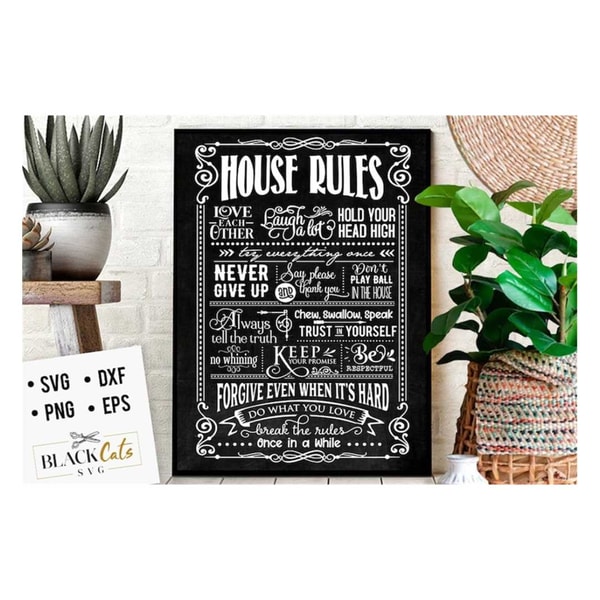 House Rulds Logo House Rules SVG, House rules poster svg, Welcome to our hous - Inspire ...