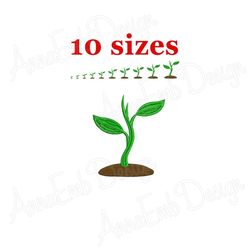 seedling plant embroidery design. plant sprout embroidery design. plant mini. machine embroidery design. leaves branch