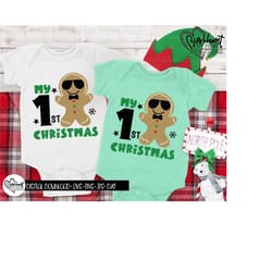 my first christmas svg, png, jpg, dxf, gingerbread man svg, 1st christmas svg, baby boy svg, 1st christmas cut file, silhouette, cricut