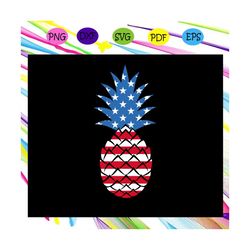 pineapple america flag, american svg, 4th of july svg, fourth of july svg, patriotic american svg, independence day svg,