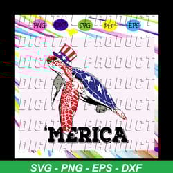sea turtle merica 4th of july svg, patriotic american svg, 4th of july svg, merica svg, independence day svg, memorial d