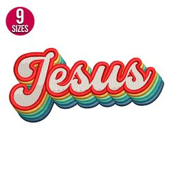 Jesus retro embroidery design, Machine embroidery pattern, Instant Download