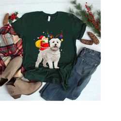 funny christmas santa riding maltese dog t shirt, christmas maltese dog sweatshirt, maltese dog merry christmas sweatsh