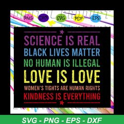 science is real svg, black lives matter svg, no human is illegal svg, love is love svg, human rights, black power svg, b