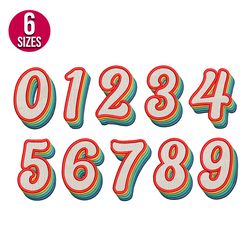 Retro numbers bundle embroidery design, Machine embroidery pattern, Instant Download